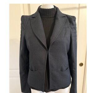 Pink Martini Collection Women's Charcoal Gray/Blue Blazer XS Style JK8381
